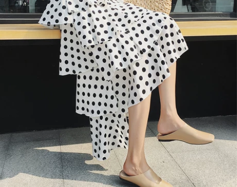 ?多层次波点蛋糕裙半身裙女夏2018新款高...
