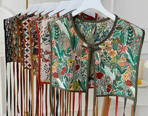 港风复古披肩外搭裙子春秋小搭肩女韩碎花民族...