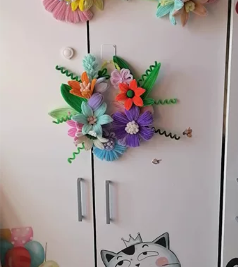 花朵装饰挂画 花环   百合花装饰花篮 手...