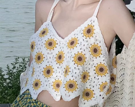 甜辣吊带背心女夏百搭复古性感内搭宽松针织菊...