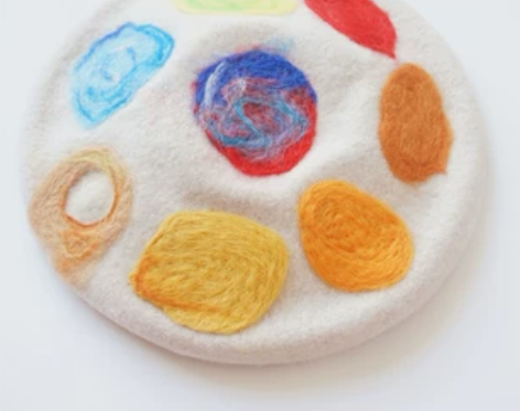 4姑娘原创设计小画家文艺美术系彩色调色盘羊...