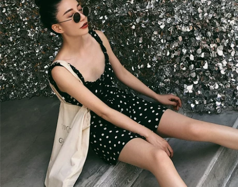 连衣裙女夏2018新款裙小清新波点吊带i ...
