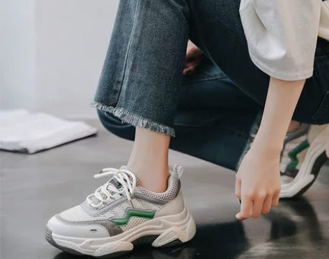 加绒老爹鞋女ins2022冬新款厚底休闲运...