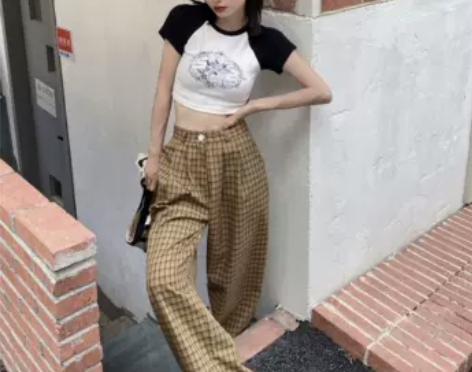 DIAMOND原创灰黑色百搭高腰牛仔裤女直...