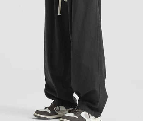 oversize美式复古休闲裤男直筒运动大...