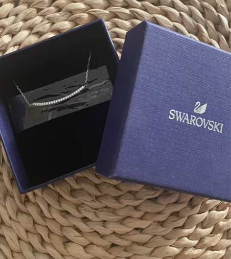 施华洛世奇笑脸银色项链 包装标签齐全