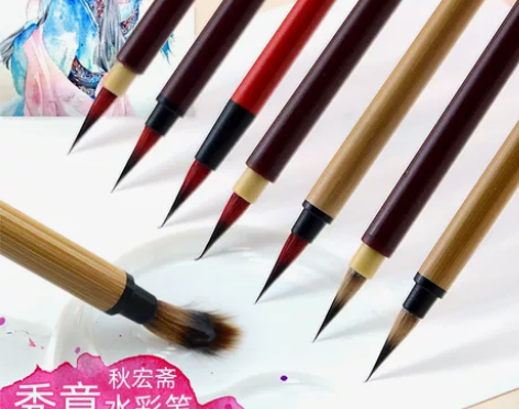 秋宏斋红杆秀意水彩画笔毛笔幽思秀逸蒲公英极...