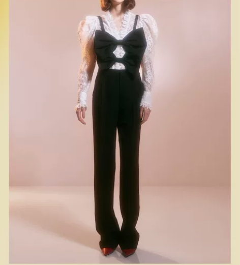 乌丫 双蝴蝶结连体裤m码 腰围72 正码...