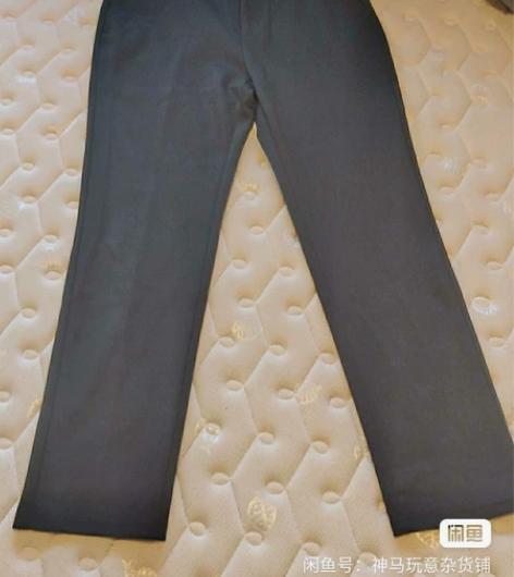 纯黑色休闲西裤 棉涤混纺面料厚实光滑特别舒...