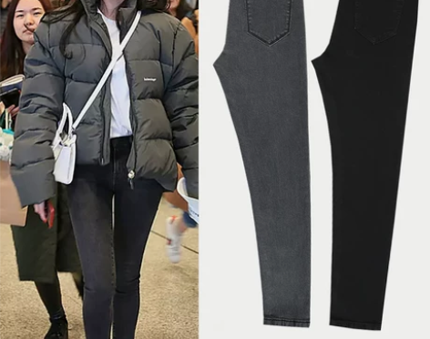 ?芙思 紧身牛仔小脚裤 牛仔裤买下穿过一段...