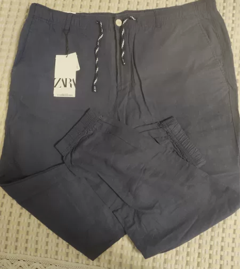 Zara全新带吊牌男士棉麻裤，XL 感兴趣...