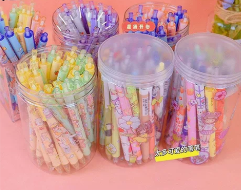 店铺不做了清一批30支桶装按动笔高颜值in...