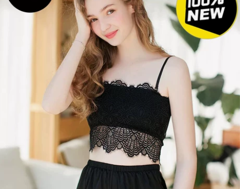 芬腾可安抹胸防走光镂空网纱透视内搭性感蕾丝...