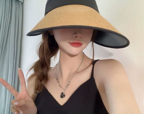草编遮阳帽女防晒夏2022新款防紫外线大帽...