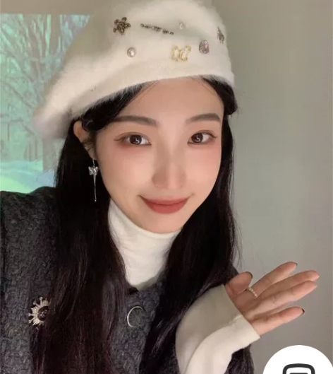 SunsetPark日落公园新款兔毛贝雷帽...