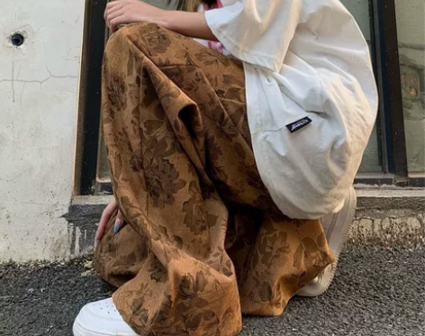 2022新款裤子女春夏新款港风复古ins休...