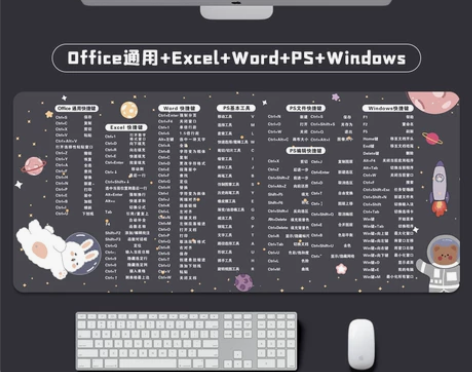 可爱快捷键办公桌垫超大INS女电脑键盘鼠标...