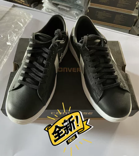 Converse/匡威女鞋小黑鞋休闲鞋皮面...