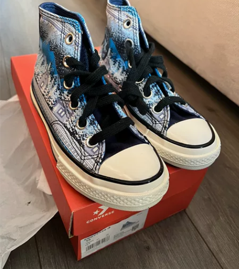 匡威春秋高邦三星标蓝色 内长19CM 感兴...