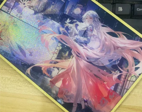 来图定制动漫亚克力镭射双闪色纸流沙边景深柯...