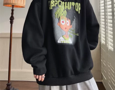 美式卫衣男士春秋冬季加厚加绒古着vinta...