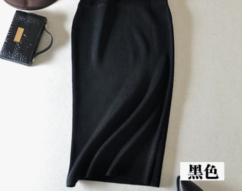 2015秋冬新款女装针织包臀裙半身裙中长款...
