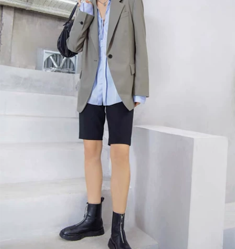 MOCO西装摩安珂同款中性风休闲宽松廓形感...