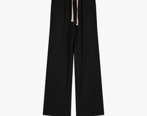 黑色抽绳休闲裤女高腰宽松阔腿显瘦长裤夏季薄...