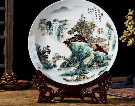景德镇陶瓷器盘饰品客厅家居工艺品中式装饰品...