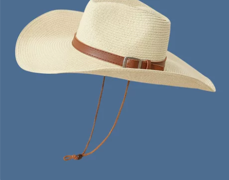 夏天潮防晒遮阳折叠大沿草帽男士编织礼帽休闲...