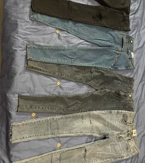 女牛仔裤紧身铅笔修身显瘦小脚弹力 高腰直筒...