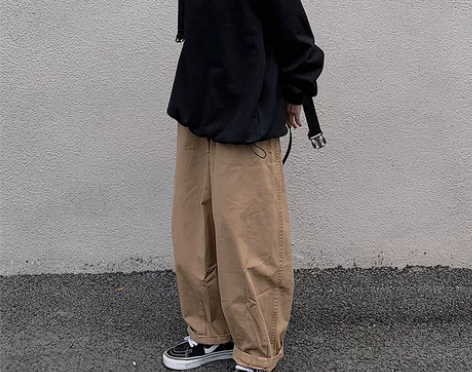 工装裤女春秋韩版ins原宿风日系复古休闲裤...