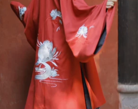 兰若庭 汉服 乘黄 明制 披风 绣花 大袖...