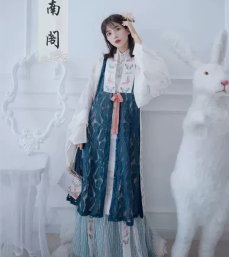 司南阁原创千山黛汉服女款明制立领对襟长袄+...