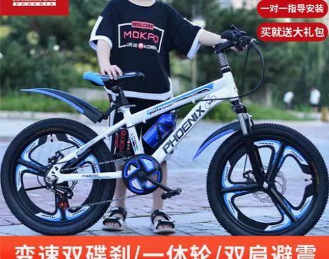 凤凰儿童自行车男孩8-10-12岁中大童自...