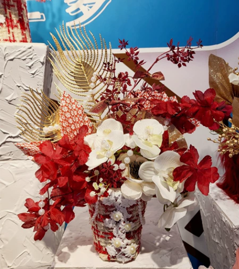 年宵花福桶过年插花发财果装饰摆件新年抱抱桶...