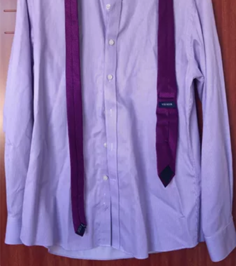 雅戈尔男士长袖衬衫配领带 条纹紫175/9...