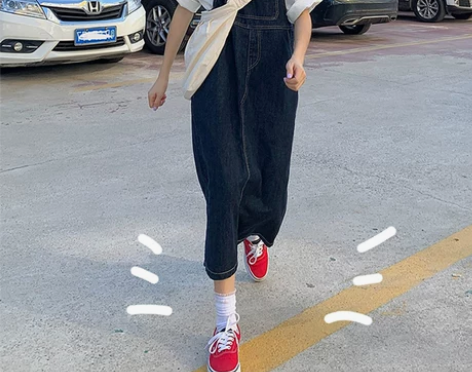 大码牛仔背带裙女2021夏新款韩版宽松胖妹...