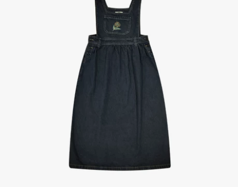 Light Blue复古中长款宽松连衣裙背...