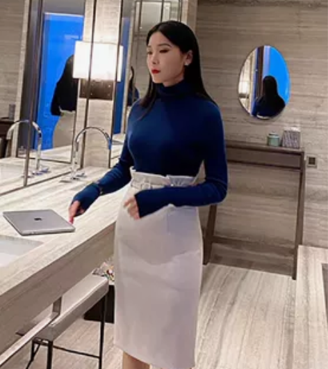 DL轻熟定制高腰显瘦半身裙西装通勤包臀裙女...