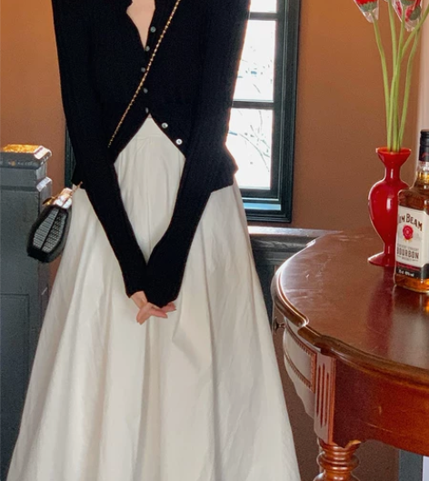 酒午法式复古2021秋夏新款赫本风伞裙女 ...