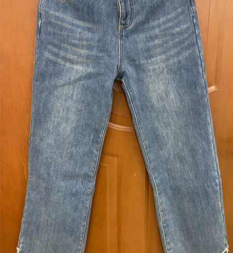 复古百搭直筒牛仔裤高腰宽松显瘦阔腿裤子 M...