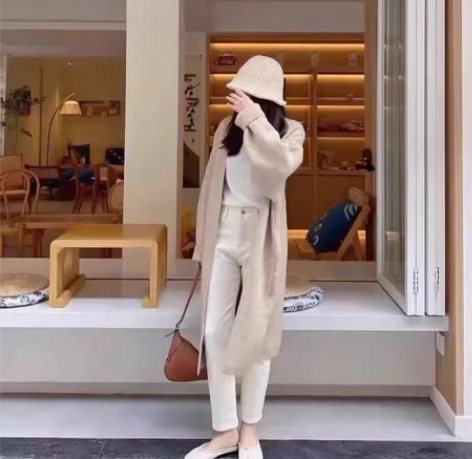 主出次换/Sixtyιe米白色牛仔裤女20...