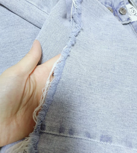 宽松版阔腿牛仔裤，破洞 高腰，双腰头。很有...