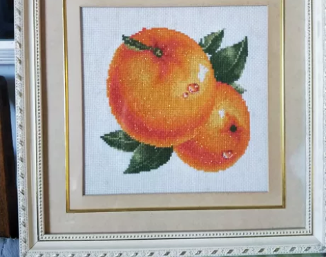 Ks十字绣挂画，自己绣的，带框，搬家闲置，...