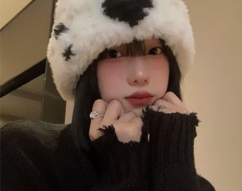 秋冬兔毛针织帽子女韩版百搭毛线帽冬季少女毛...