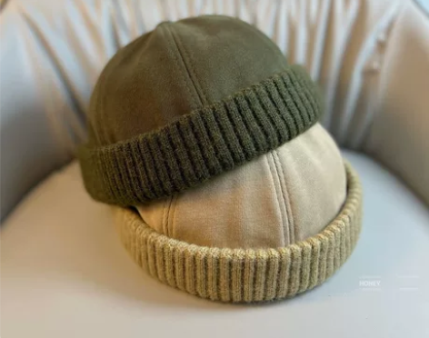 秋冬款瓜皮帽韩版ins无檐水手帽子男休闲街...