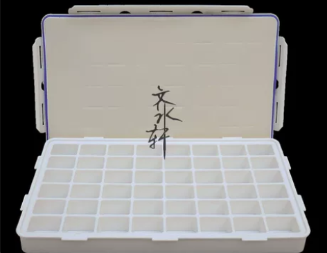 调色盘 颜料调色盘调色盒水粉盒48格手提大...