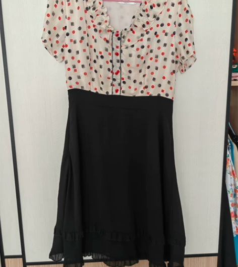 女生夏季洋气气质通勤短袖连衣裙 胸围90c...