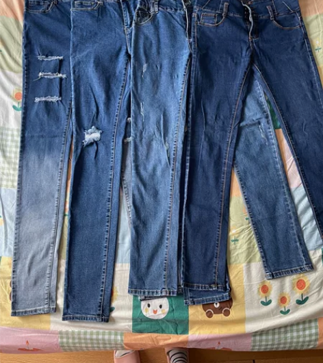 高个子加长牛仔裤女弹力显瘦铅笔裤大码四条打...